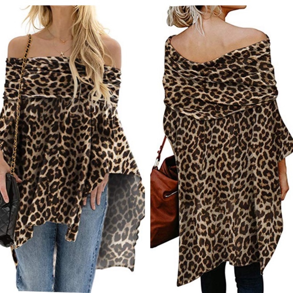☮️☮️☮️☮️

 Leopard Animal top poncho - Picture 3 of 8